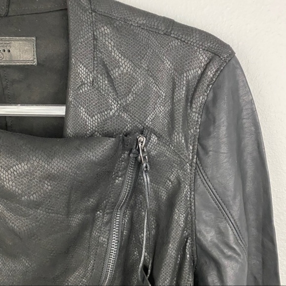 Blank NYC Black Venom Coated Jacket Snake Python Print - Picture 8 of 12